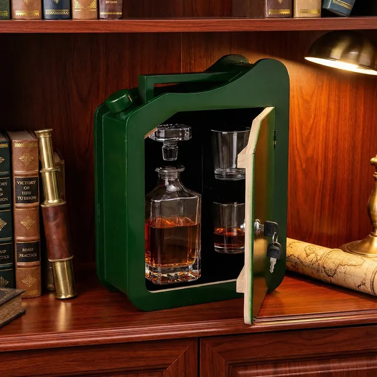 Decanter and whiskey gift box direction