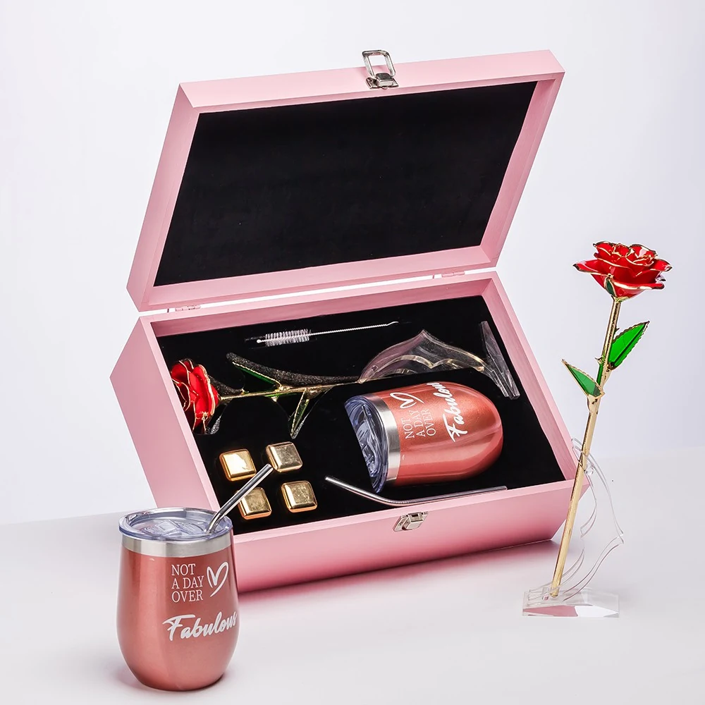 SSC-14-MUG 14oz Double-Wall Stainless Steel Camping and Office Coffee Mug in Wooden Box
